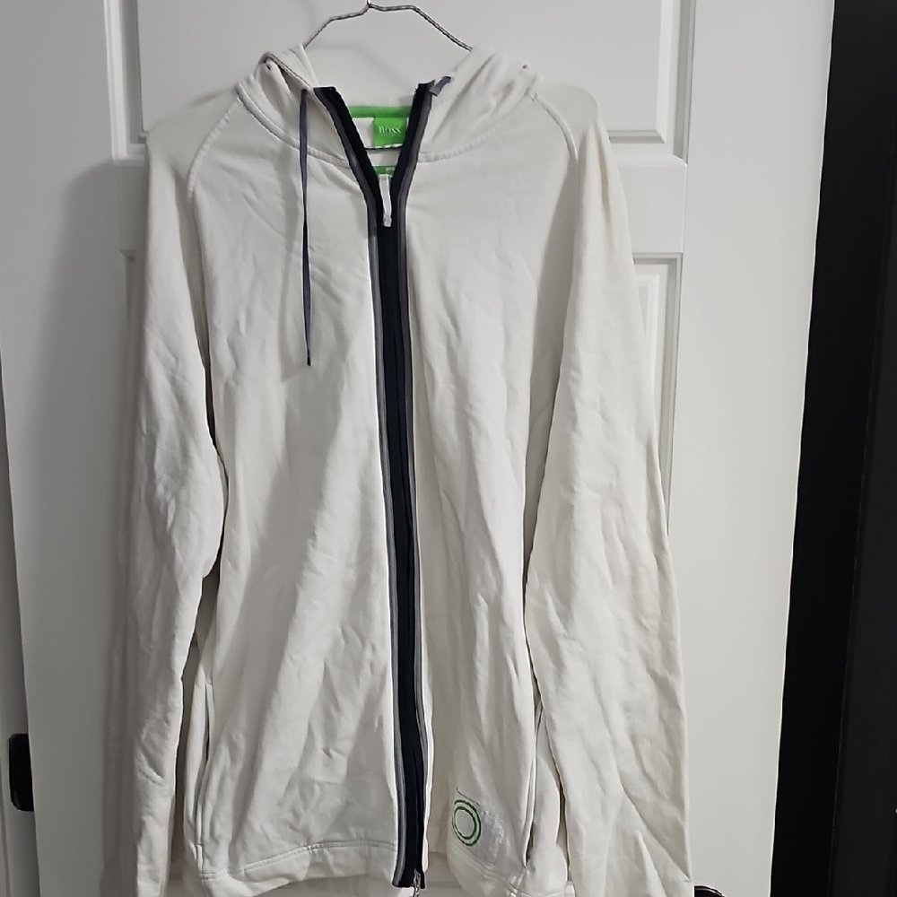 Hugo Boss White Hoodie with Black Accents